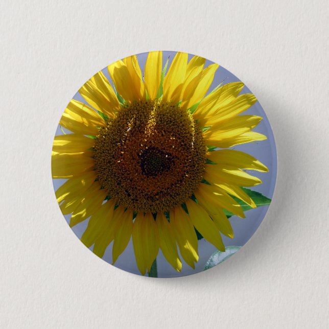 Badge Rond 5 Cm Tournesol jaune (Devant)