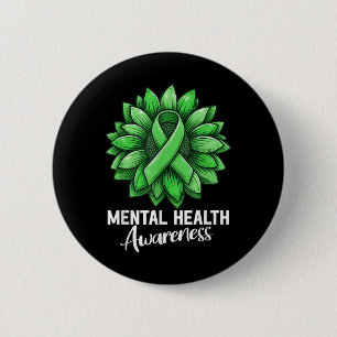 Badge Rond 5 Cm Tournesol mignon Guerrier de sensibilisation à la