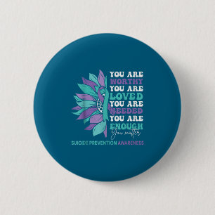 Badge Rond 5 Cm Tournesol Motivation Suprt Prévention du suicide A