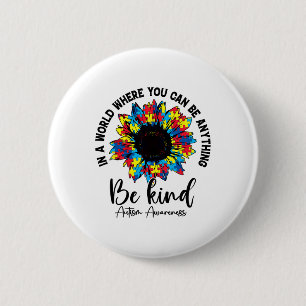 Badge Rond 5 Cm Tournesol mûre Autisme Maman Femmes Hommes Autisme