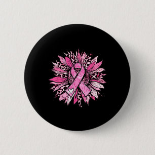 Badge Rond 5 Cm Tournesol rose cancer du sein Sensibilisation Femm