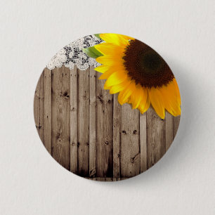 Badge Rond 5 Cm tournesol rustique de pays occidental de dentelle
