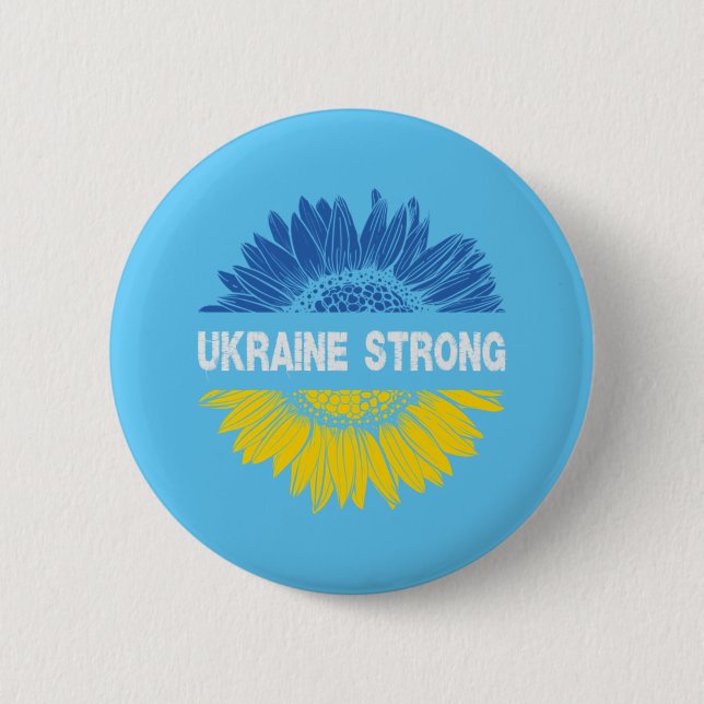 Badge Rond 5 Cm Tournesol solide Ukraine (Devant)