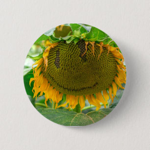 Badge Rond 5 Cm Tournesol souriant