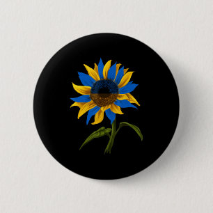 Badge Rond 5 Cm Tournesol Ukraine Drapeau Stand Avec Ukraine