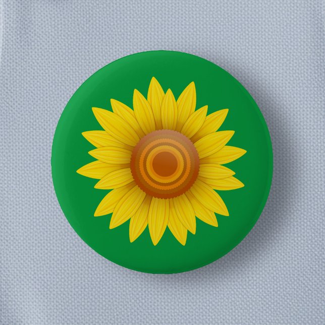 Badge Rond 5 Cm Tournesol vert (Créateur téléchargé)