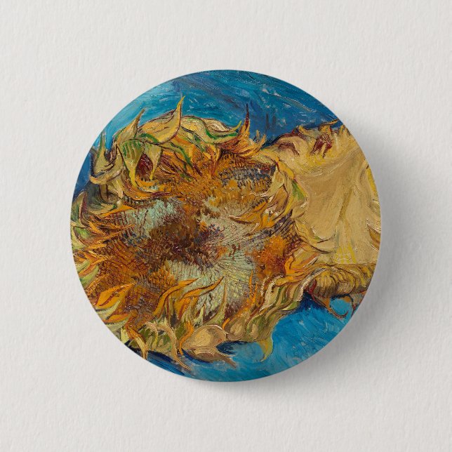 Badge Rond 5 Cm Tournesols de Van Gogh Peinture Art (Devant)