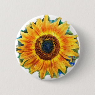 Badge Rond 5 Cm Tournesols de VanGough, bouton
