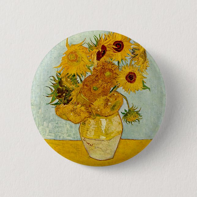 Badge Rond 5 Cm Tournesols de Vincent Van Gogh (Devant)