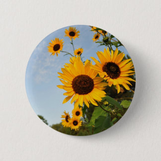 Badge Rond 5 Cm Tournesols sauvages