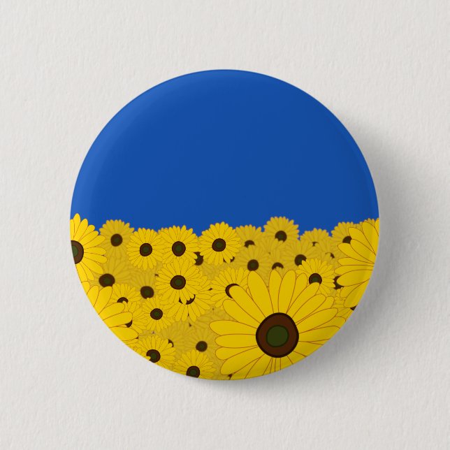 Badge Rond 5 Cm Tournesols Ukraine (Devant)