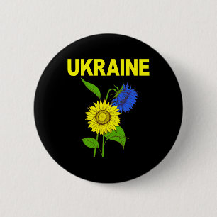 Badge Rond 5 Cm Tournesols ukrainiens symbole traditionnel de l'Uk