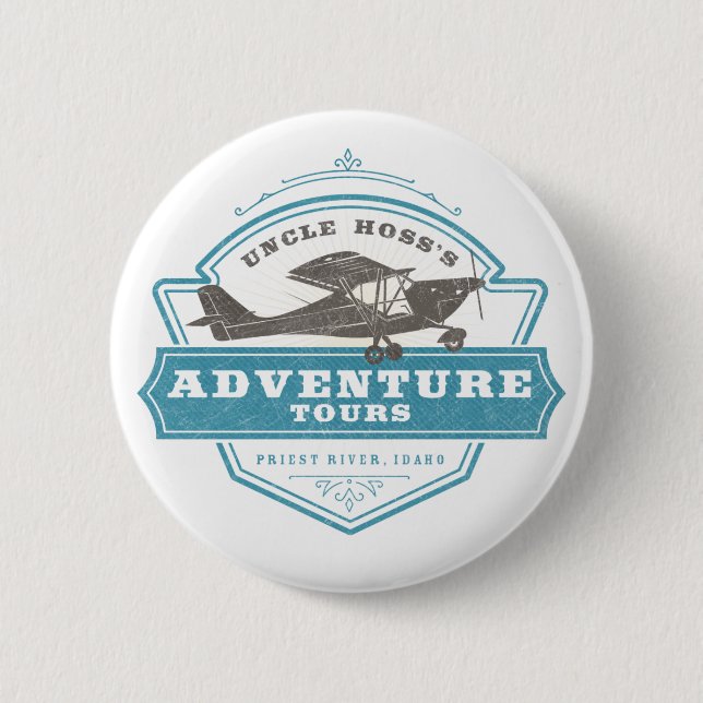 Badge Rond 5 Cm Tours d'aventure de l'oncle Hoss (Devant)