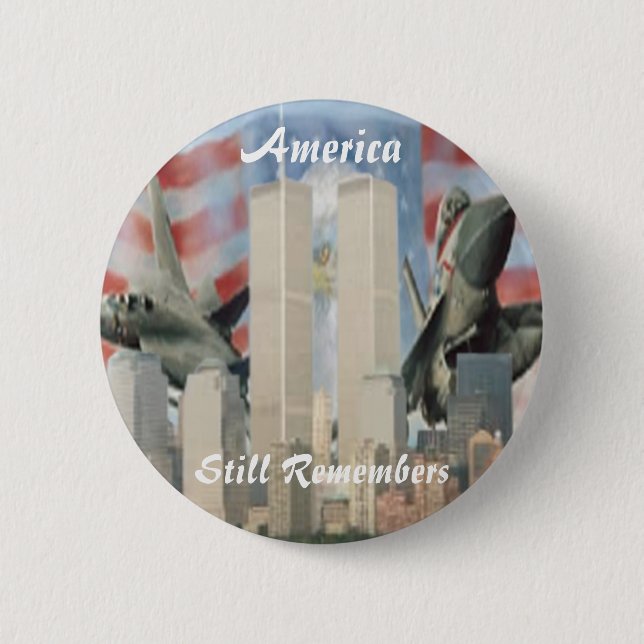 Badge Rond 5 Cm Tours jumelles 9/11 Bouton du souvenir (Devant)