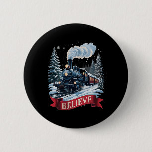 Badge Rond 5 Cm Tous à bord Express polaire Noël Pôle Nord Noël