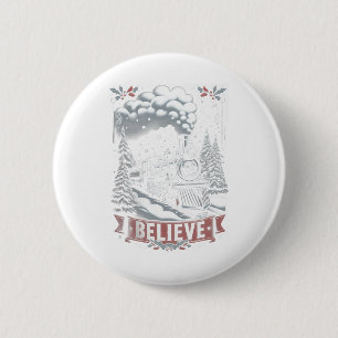 Badge Rond 5 Cm Tous à bord Express polaire Noël Pôle Nord Noël