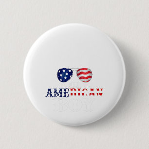 Badge Rond 5 Cm Tous American Boys 4 juillet Boys Enfants Lunettes