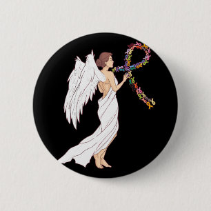 Badge Rond 5 Cm Tous le cancer, le problème, la journée de sensibi