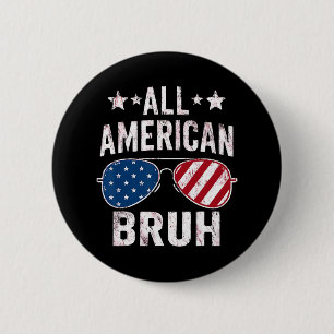 Badge Rond 5 Cm Tous les Américains 4 juillet Boys Patriotic Usa T