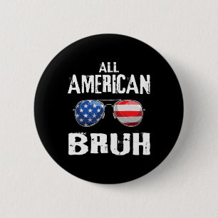 Badge Rond 5 Cm Tous les Américains 4 juillet garçons Ados patriot