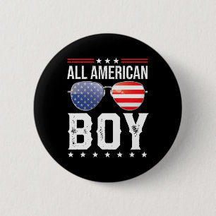 Badge Rond 5 Cm Tous les American Boy Matching Famille Quatrième 4