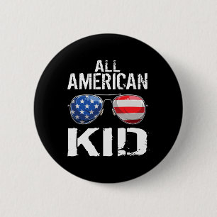 Badge Rond 5 Cm Tous les enfants américains 4 juillet garçons Ados