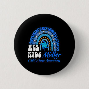Badge Rond 5 Cm Tous les enfants - Pinwheel Blue Rainbow Child Abu