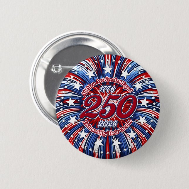 Badge Rond 5 Cm Tous les hommes sont créés égaux Graphique Feu d'a (Devant & derrière)