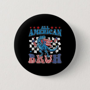 Badge Rond 5 Cm Tout Américain Bruh Dinosaure T-rex Patriotique 4 