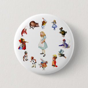 BADGE ROND 5 CM TOUT AUTOUR D'ALICE