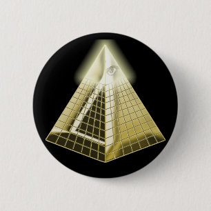 Badge Rond 5 Cm Tout le bouton voyant de pyramide d'oeil