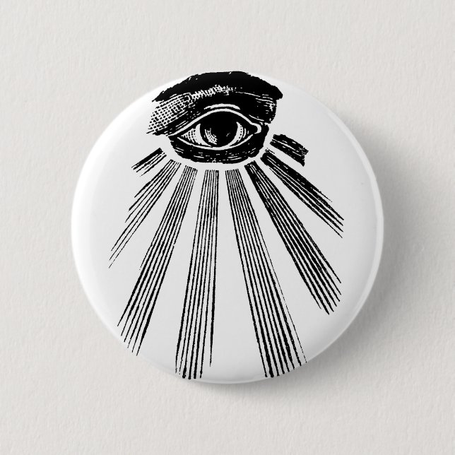 Badge Rond 5 Cm Tout le maçon voyant d'oeil (Devant)