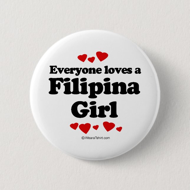 Badge Rond 5 Cm Tout le monde aime un T-shirt fille philippin (Devant)