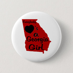 Badge Rond 5 Cm Tout le monde aime une fille de la Géorgie rouge