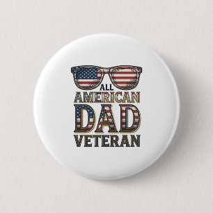 Badge Rond 5 Cm Tout lunettes de soleil patriotiques de vétéran de