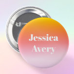 Badge Rond 5 Cm Tout nom | Ombre colorée de texte stylisé rétro-mo<br><div class="desc">Votre nom ou tout autre texte dans une police de caractères rétro-moderne cool.</div>