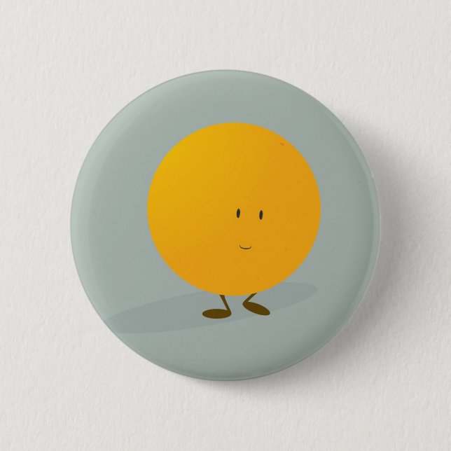 Badge Rond 5 Cm Tout orange souriant (Devant)