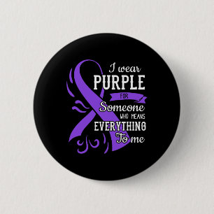 Badge Rond 5 Cm Tout pour moi Jour de l'épilepsie Ruban Violet Épi