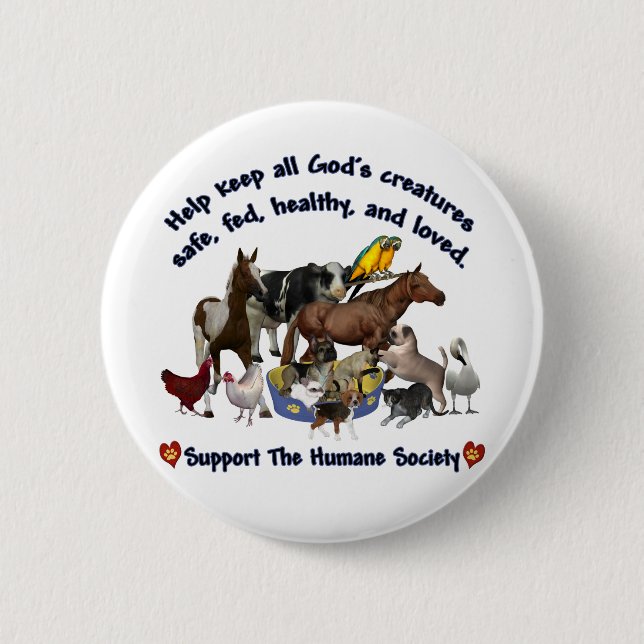 Badge Rond 5 Cm Toute la société humanitaire de créatures de dieux (Devant)