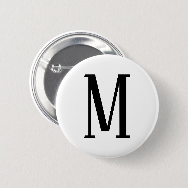 Badge Rond 5 Cm Toute lettre | Couleurs noires et blanches ou do-i (Devant & derrière)