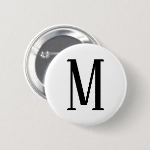 Badge Rond 5 Cm Toute lettre   Noir & Blanc ou couleurs DIY 