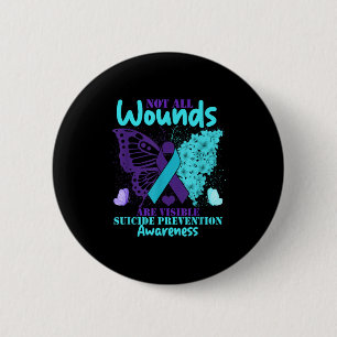 Badge Rond 5 Cm Toutes les blessures ne sont pas visibles Menta de