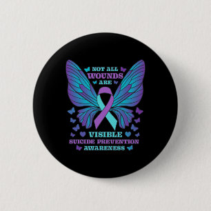 Badge Rond 5 Cm Toutes les blessures ne sont pas visibles Préventi