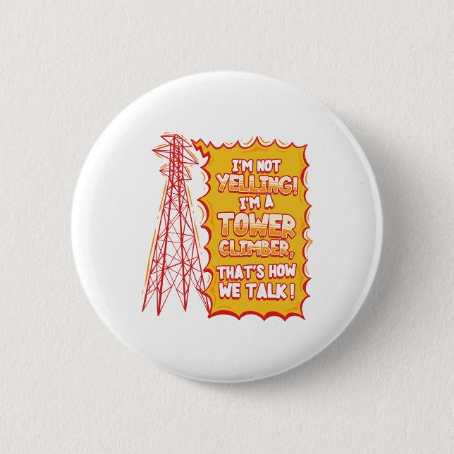 Badge Rond 5 Cm Tower Climber Industrial Climber Sticker  (Devant)