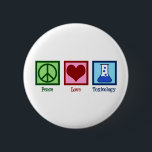 Badge Rond 5 Cm Toxicologie Peace Love<br><div class="desc">Peace Love Toxicology. Un don de toxicologue cool pour un scientifique qui travaille dans un laboratoire comme expert en poison et en empoisonnement. Soutenez les chercheurs en toxicité avec ce design mignon!</div>