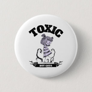 Badge Rond 5 Cm Toxique, mais mignon Déplaisant drôle Halloween Gr