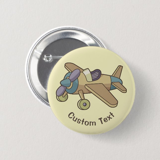 Badge Rond 5 Cm Toy Avion (Devant & derrière)