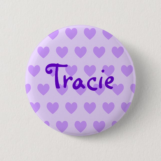 Badge Rond 5 Cm Tracie en violet (Devant)