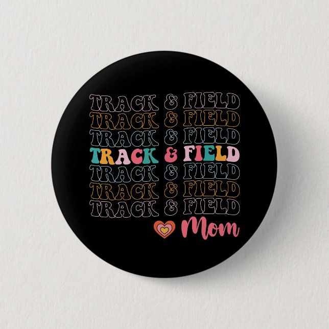 Badge Rond 5 Cm Track And Field Mom Super Courir la fête des mères (Devant)