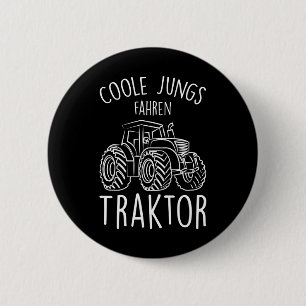 Badge Rond 5 Cm tracteur cool pour garçons